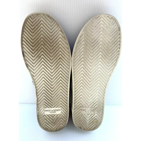 Saint Laurent Black & White Striped Lace-Up Sneakers Size 7.5 (US) 37.5 (IT) - Picture 9 of 11